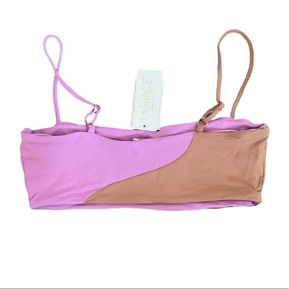 𝅺NWT L*SPACE Ari Bandeu Bikini Top Rosebud Putty - Picture 5 of 7